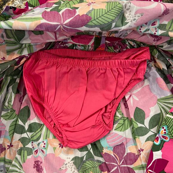 NWT Gymboree Pink/Green/Orange Tropical Flower Dress & Headband -18-24 Months - Picture 6 of 9